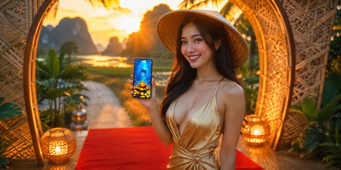 Du khách chơi casino di động tại vùng nông thôn Ninh Bình với nón lá